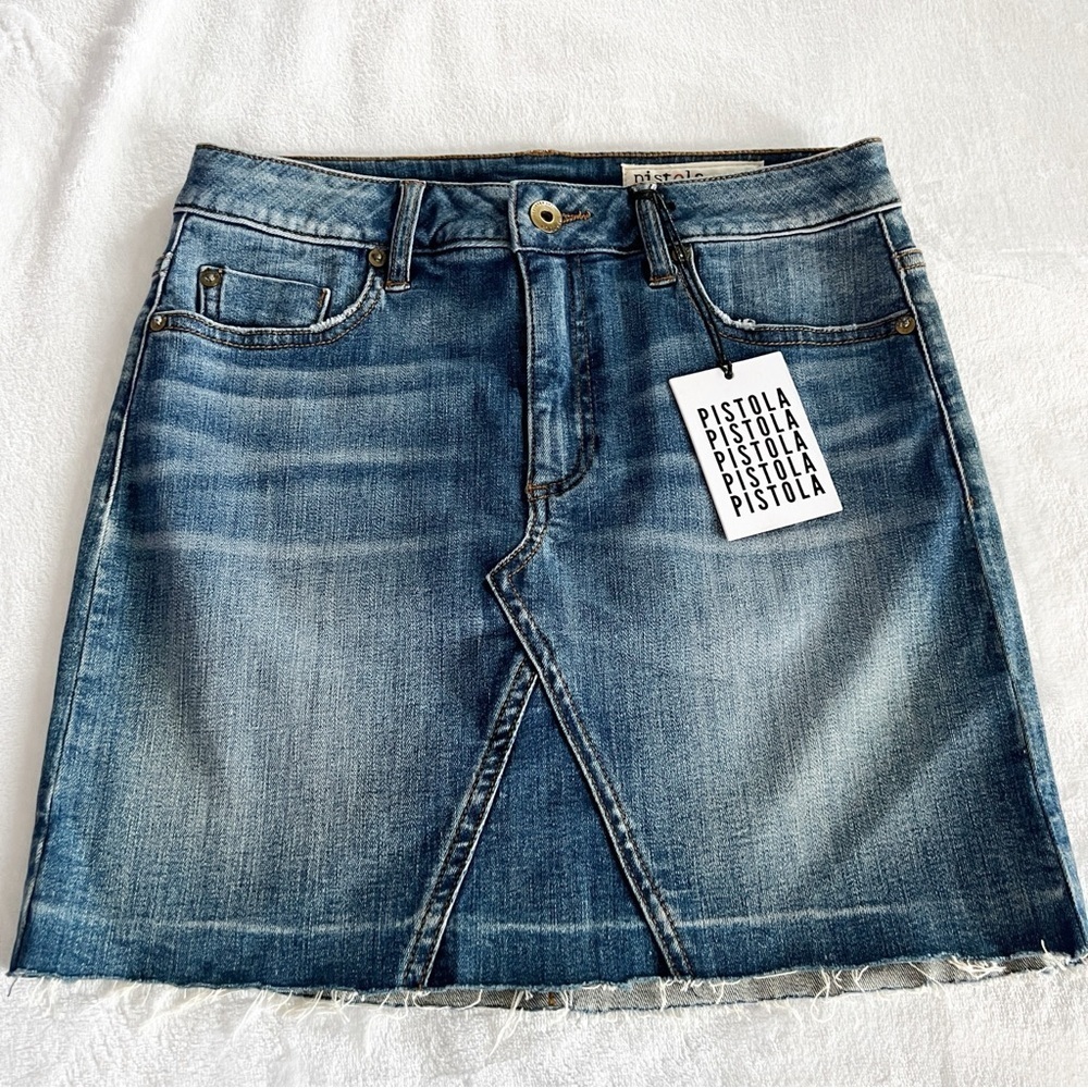 Pistola Denim Blue Mini Skirt